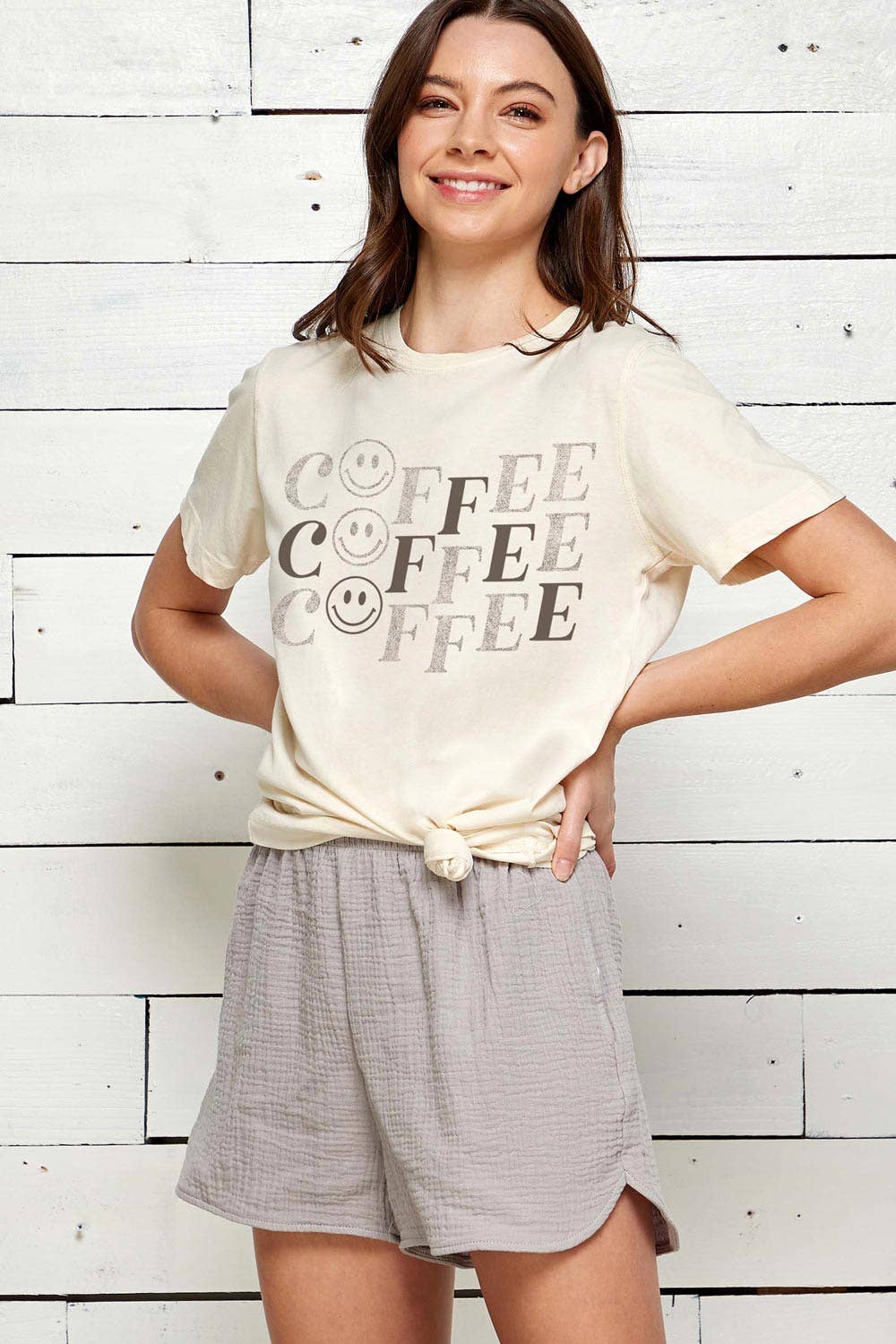 Happy Face Coffee Lover Graphic Tee